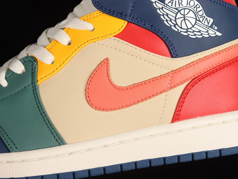 All categories Air Jordan Jordan series basketball shoes Air Jordan 1 Mid Air Jordan 1 "Multi-Colour" AJ1 Qiao 1 colorful color matching China basketball shoes DN3738-400